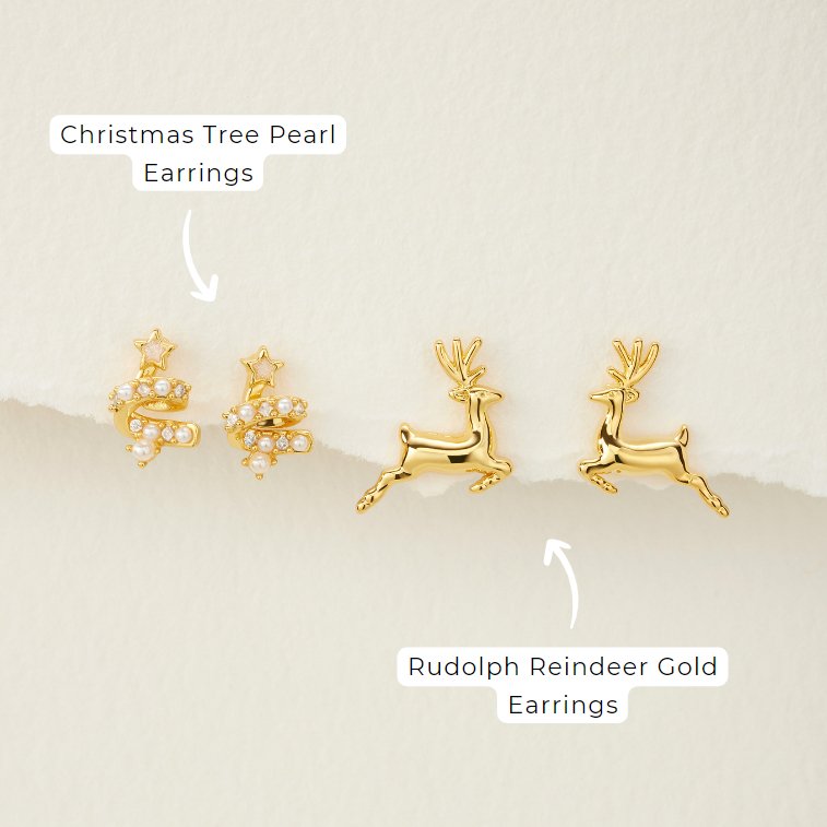 Christmas Tree Pearl Earrings