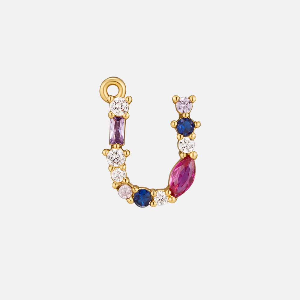 Mila Crystal Letter Charm Necklace