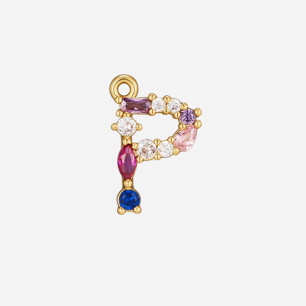 Mila Crystal Letter Charm Necklace