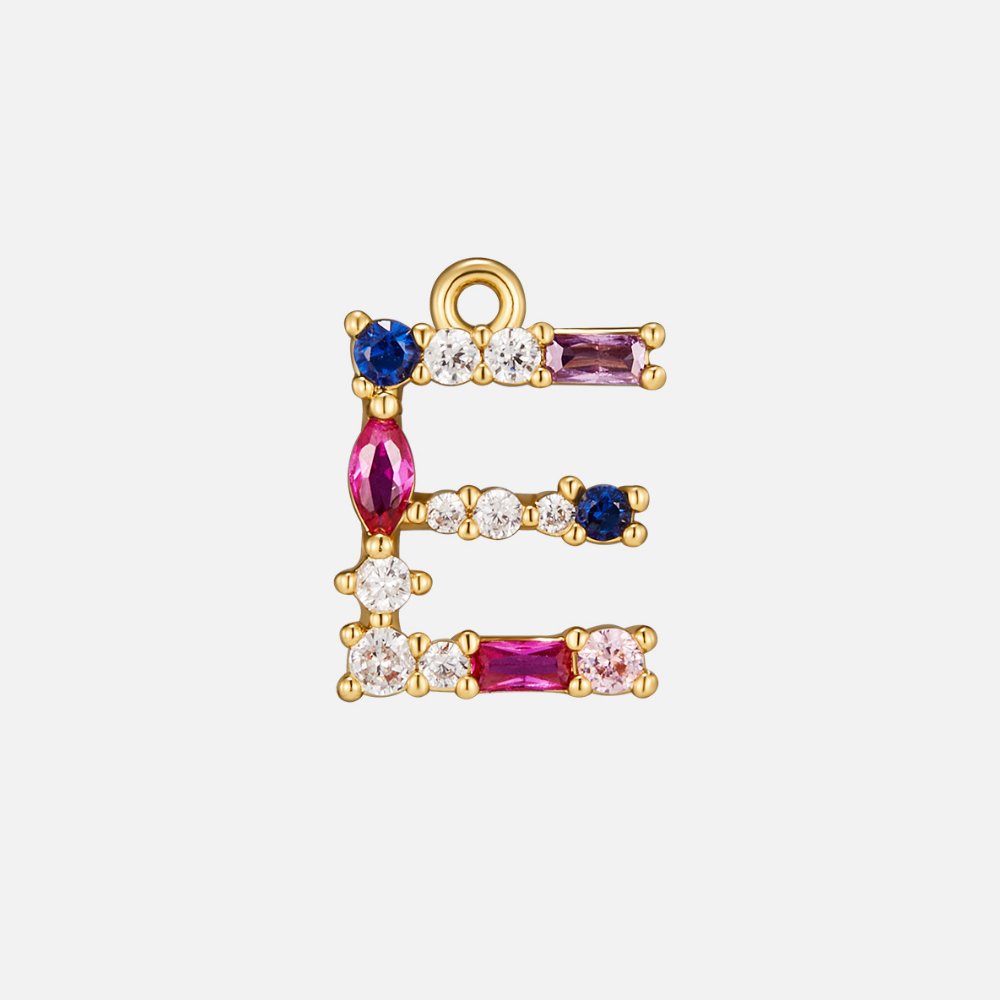 Mila Crystal Letter Charm Necklace