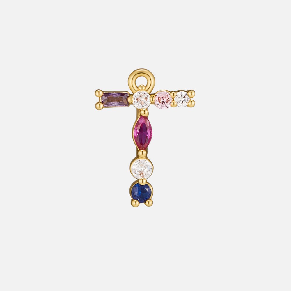 Mila Crystal Letter Charm Necklace