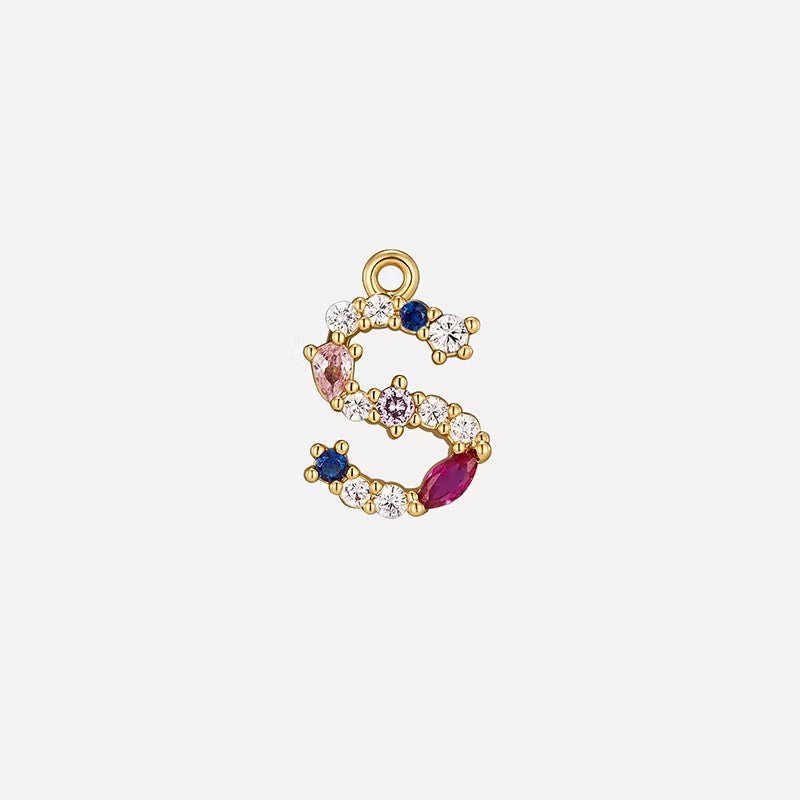 Mila Crystal Letter Charm Necklace