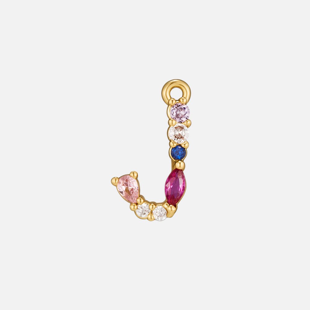 Mila Crystal Letter Charm Necklace