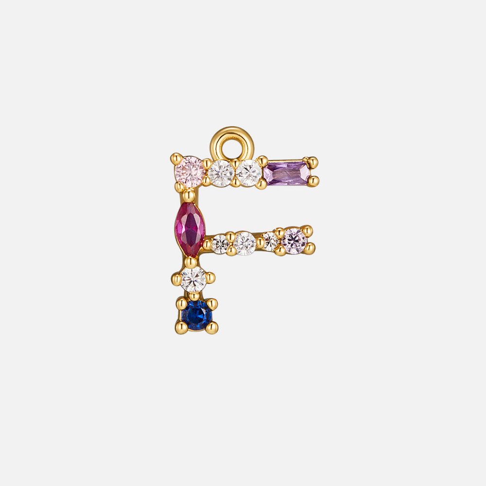 Mila Crystal Letter Charm Necklace