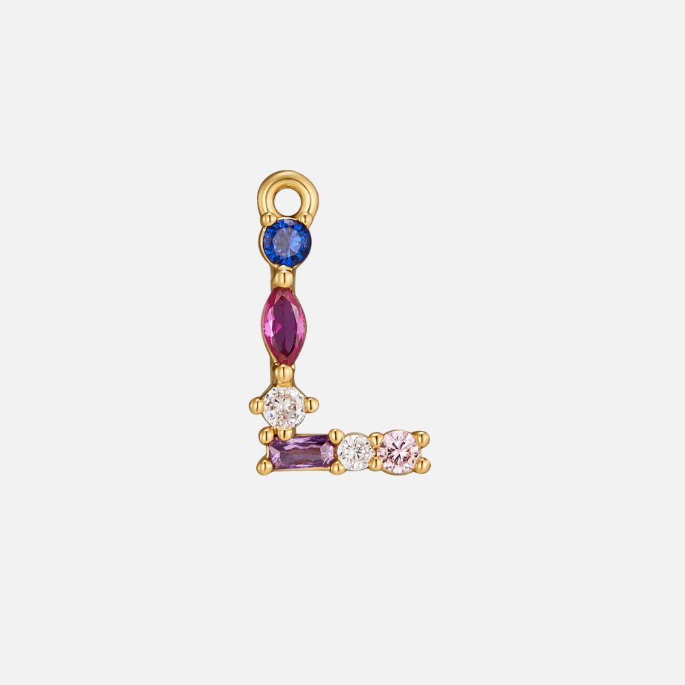 Mila Crystal Letter Charm Necklace