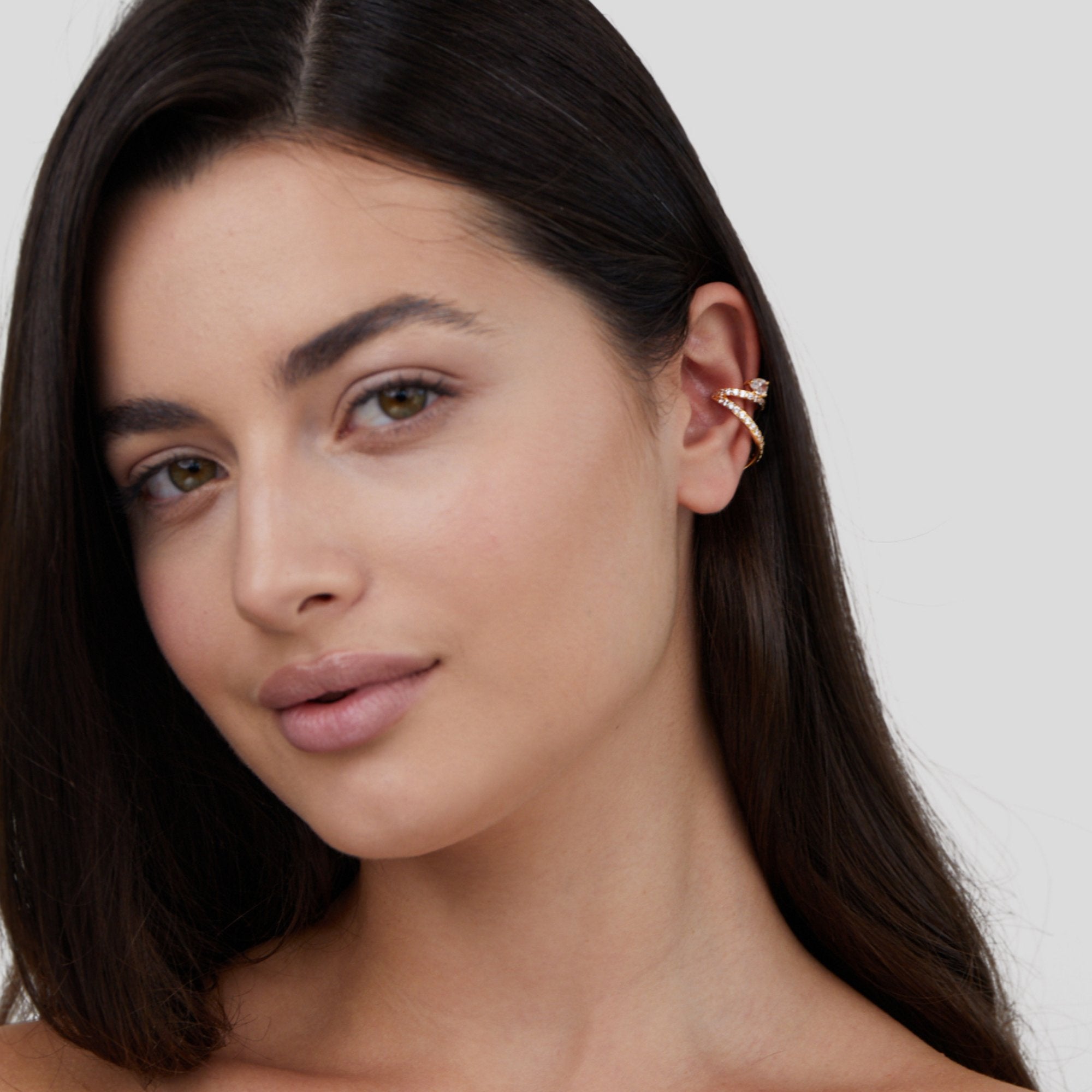 Gold Crystal Earring Cuff