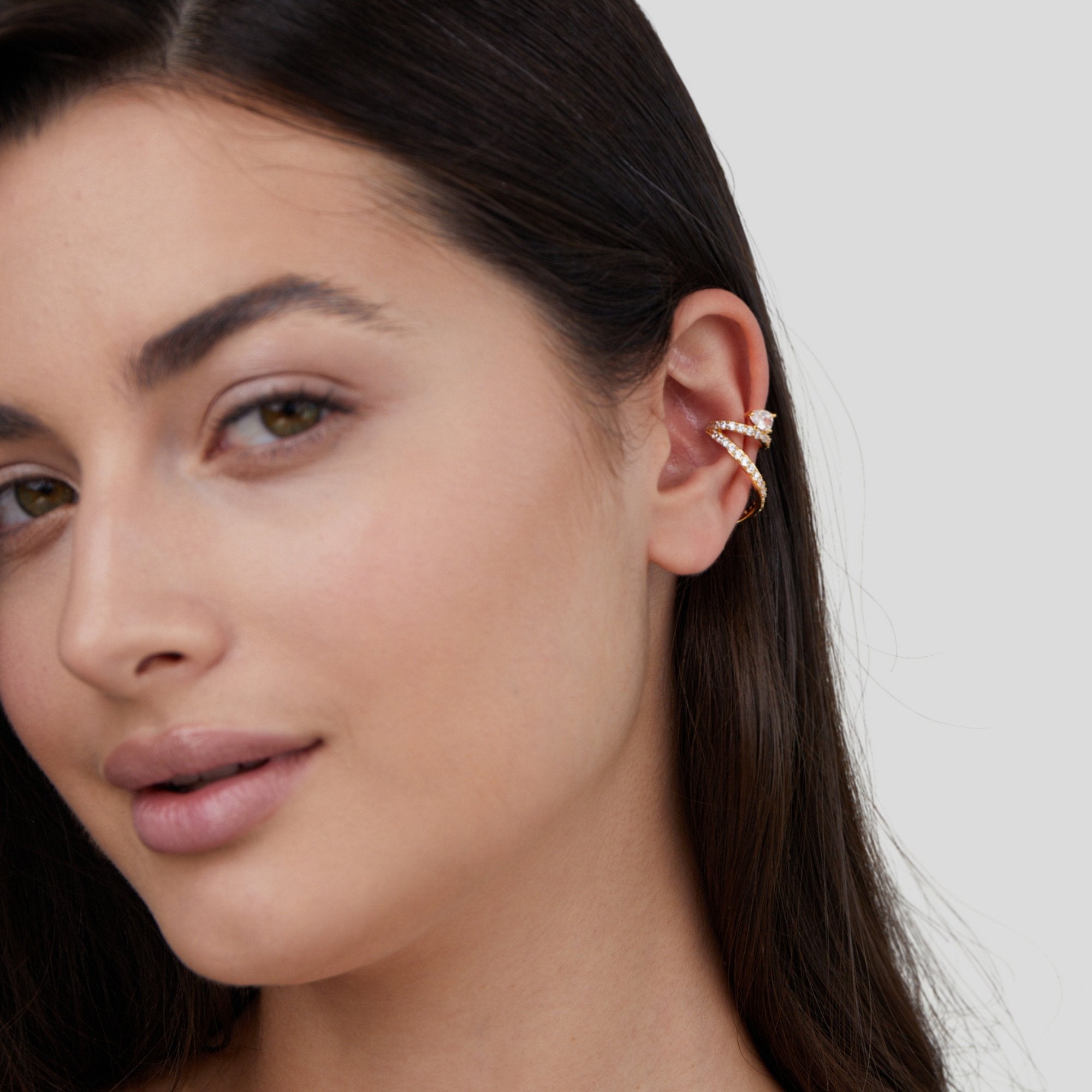 Gold Crystal Earring Cuff