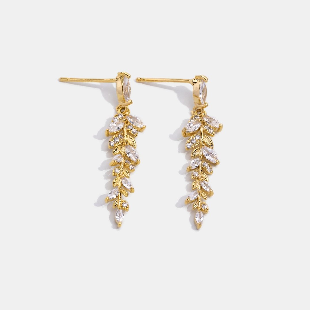 Gold Leaf Drop Earrings