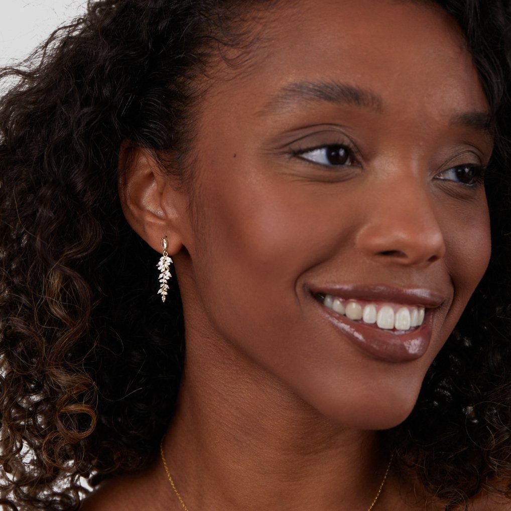 Gold Leaf Drop Earrings