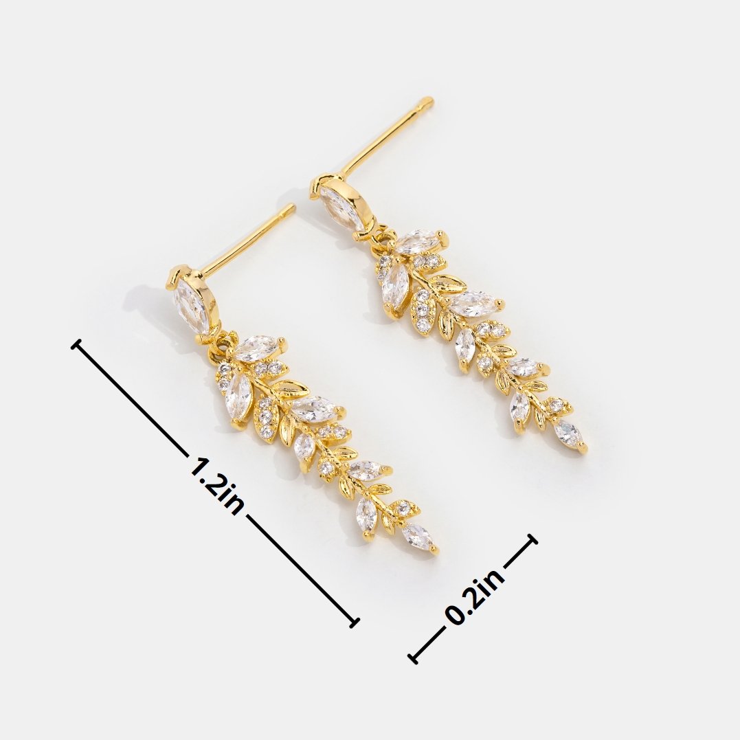 Gold Leaf Drop Earrings