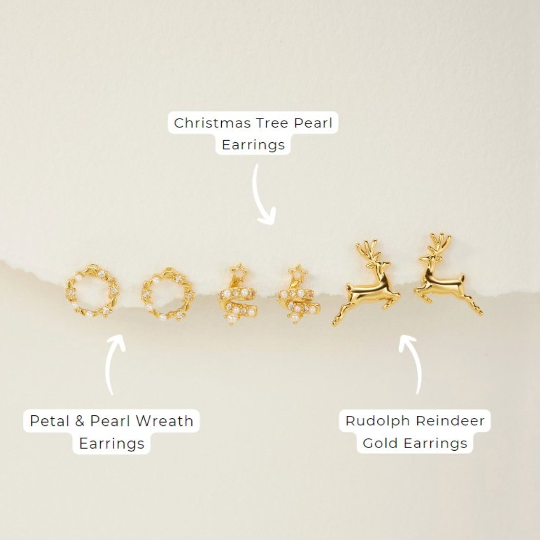 Christmas Tree Pearl Earrings