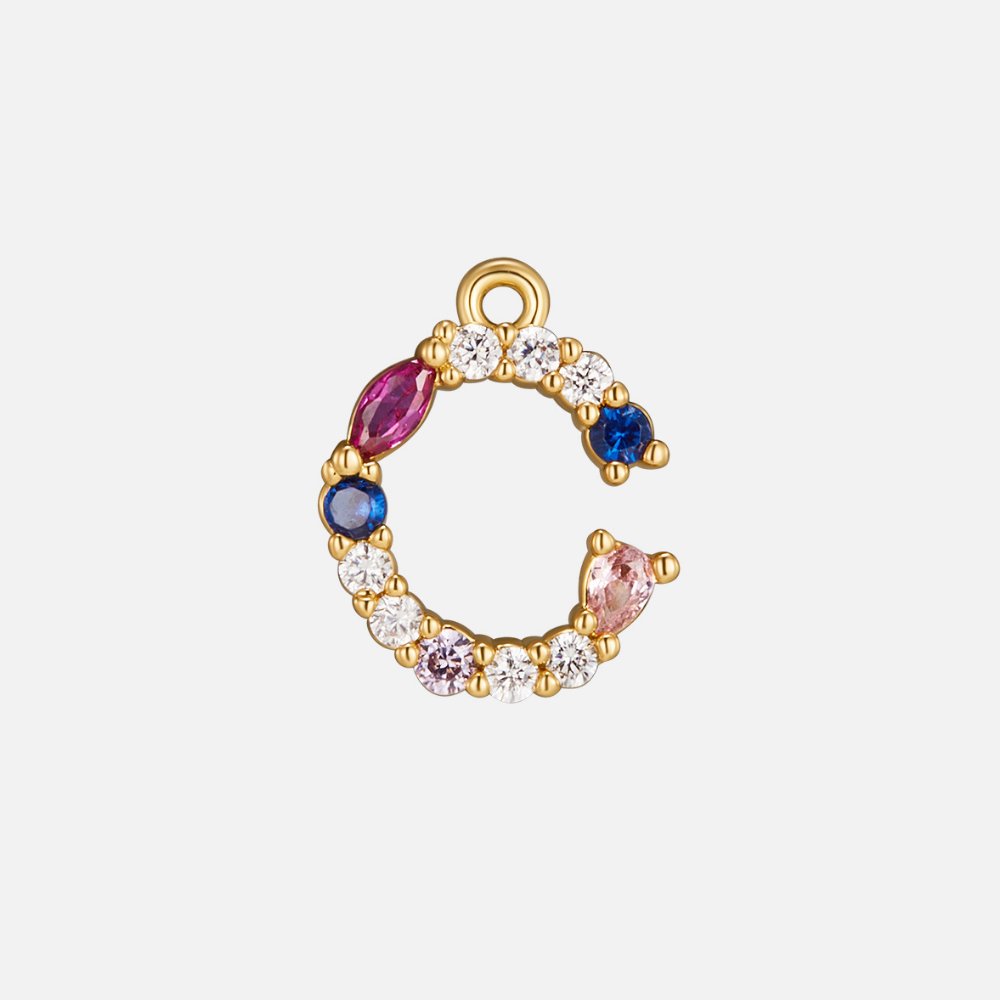 Mila Crystal Letter Charm Necklace